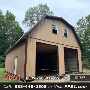 residential gambrel pole barn garage