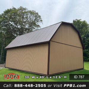 brown metal roof on gambrel garage in New Jersey