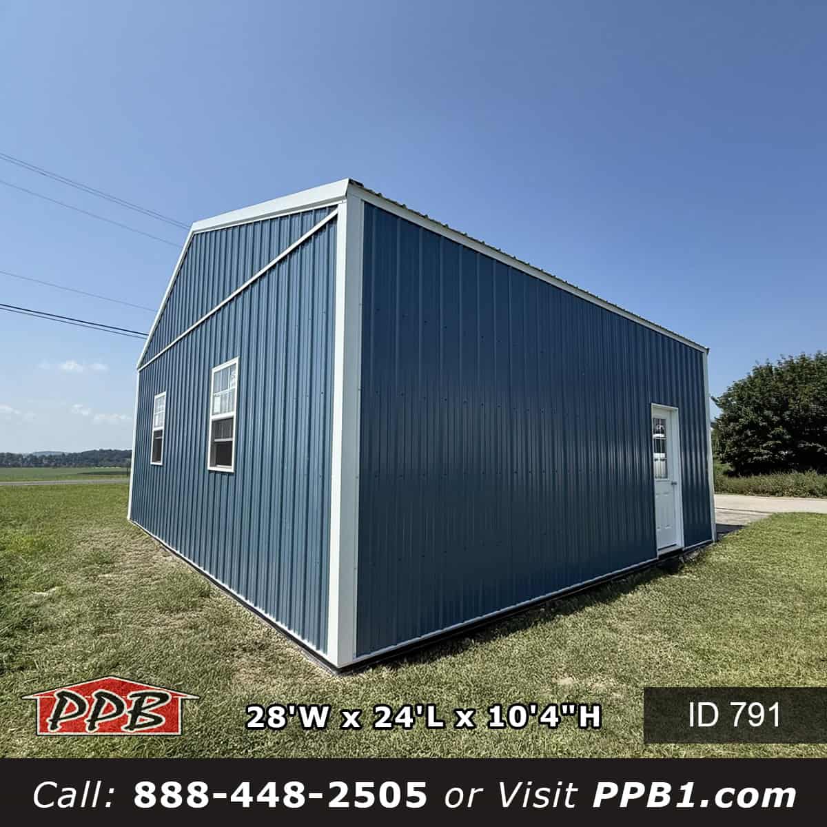 Pennsylvania Post Frame Garage with Charcoal Roof