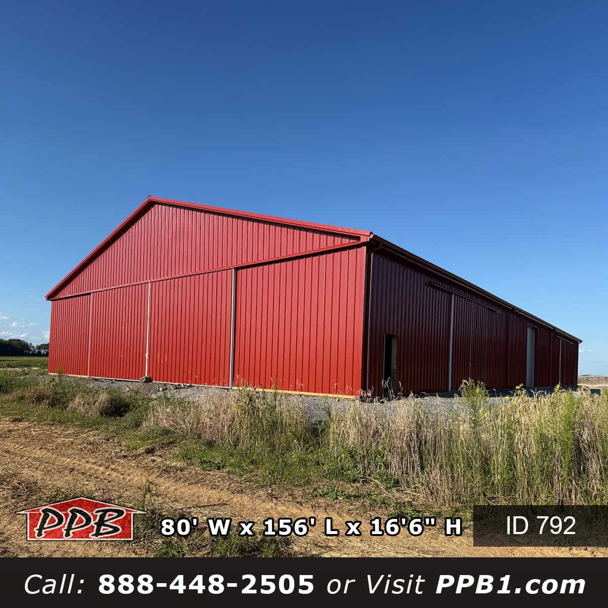 Red And White Agricultural Post Frame