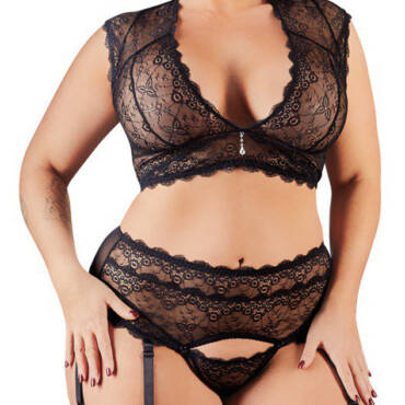 Ensemble porte-jarretelles en dentelle