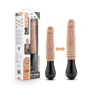 Dr. Skin Silicone - Dr. Knight - Gode à mouvements et vibrations - Beige