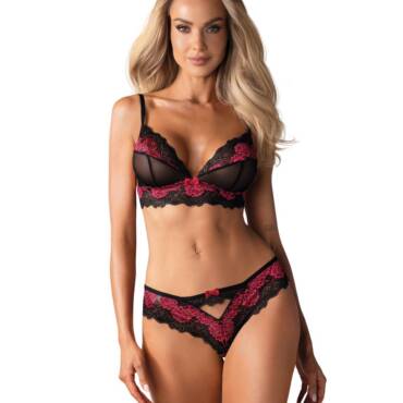 Ensemble soutien-gorge 2 pièces Tulia - Noir/Rose