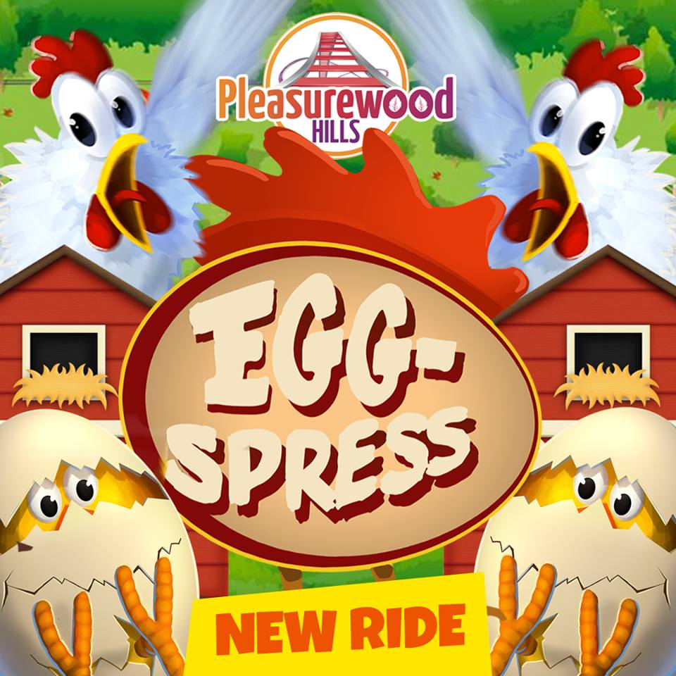 Egg-Spress Rollercoaster at Pleasurewood Hills family theme park in Lowestoft Suffolk