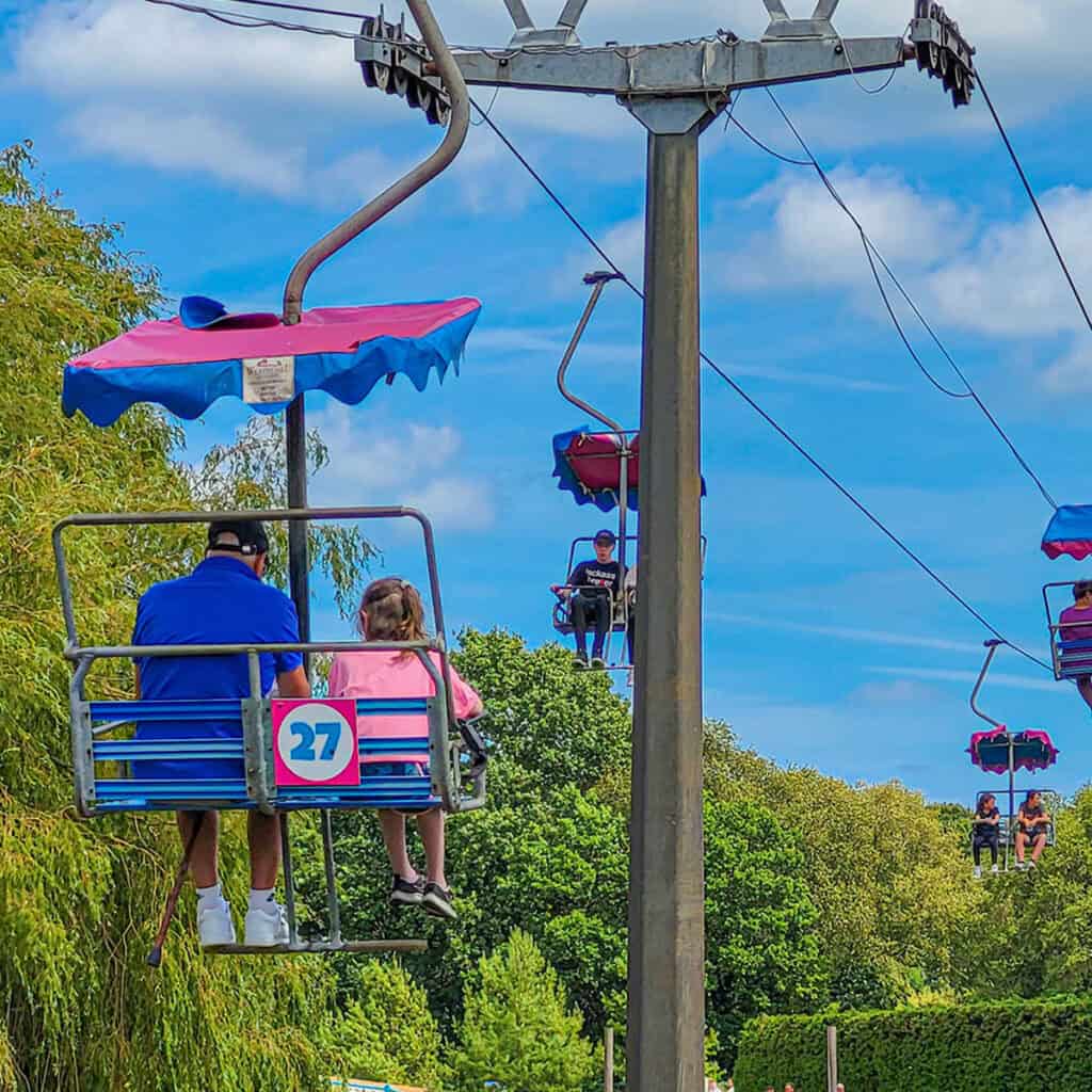 People on a chairlift ride