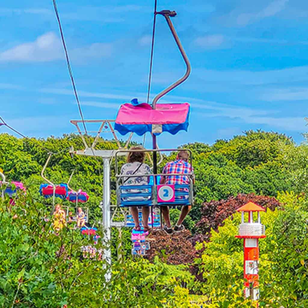People on a chairlift ride