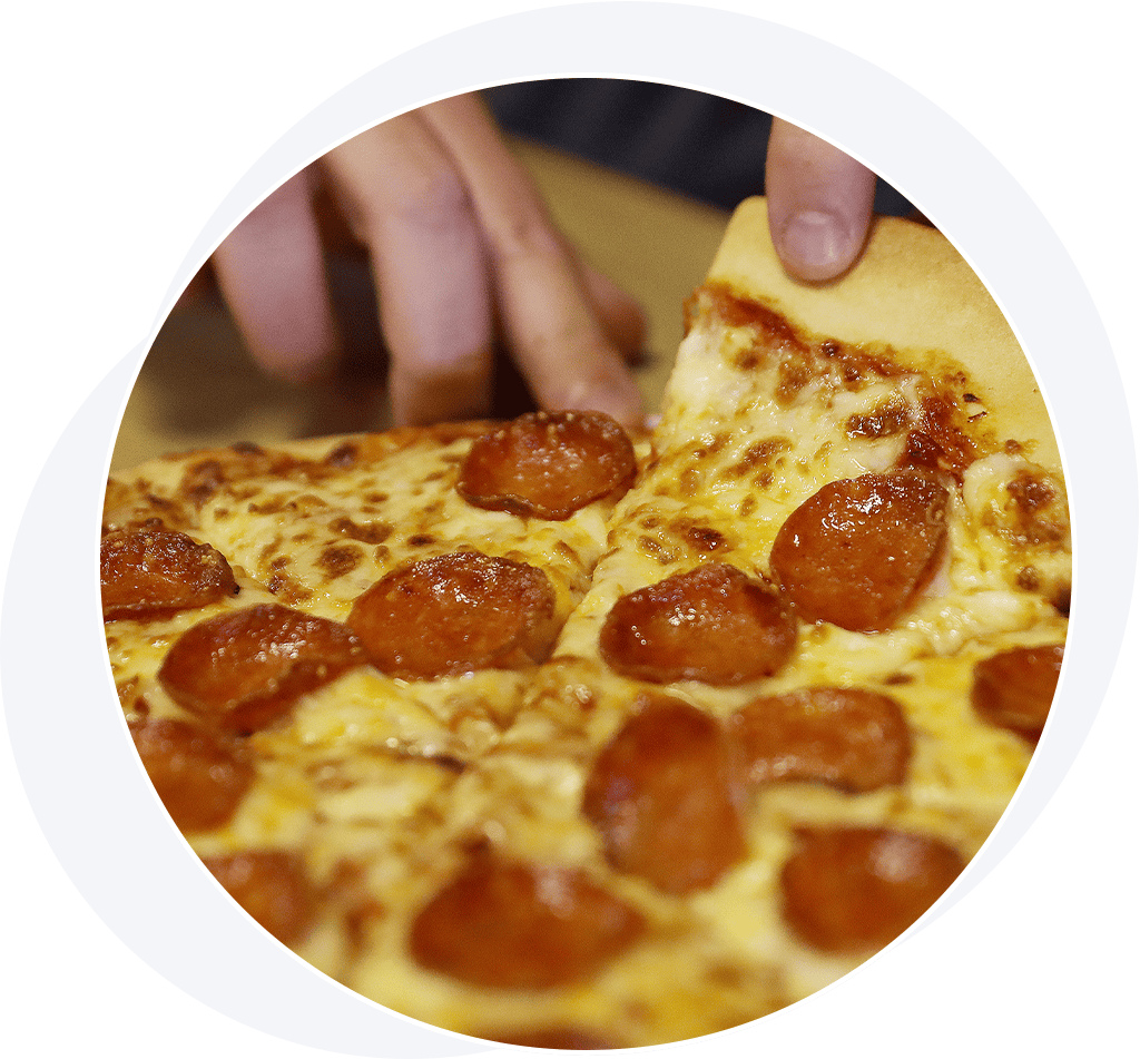 Close up of pepperoni pizza