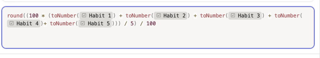 How to find average across columns in Notion
