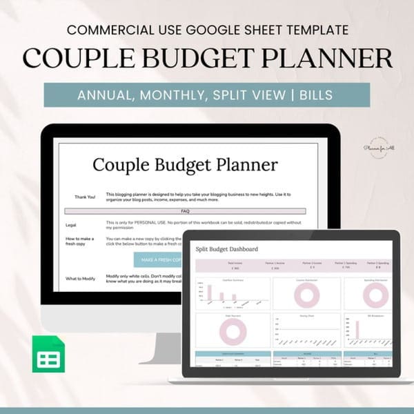 55+ Best Google Sheets Ideas to Sell on Etsy 2 Affordable Google Sheets budget planner for personal and business finance management.