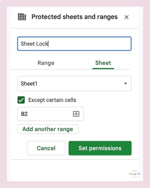 Step-by-step guide on how to lock Sheets in Google Sheets while allowing to enter data in certain cells.