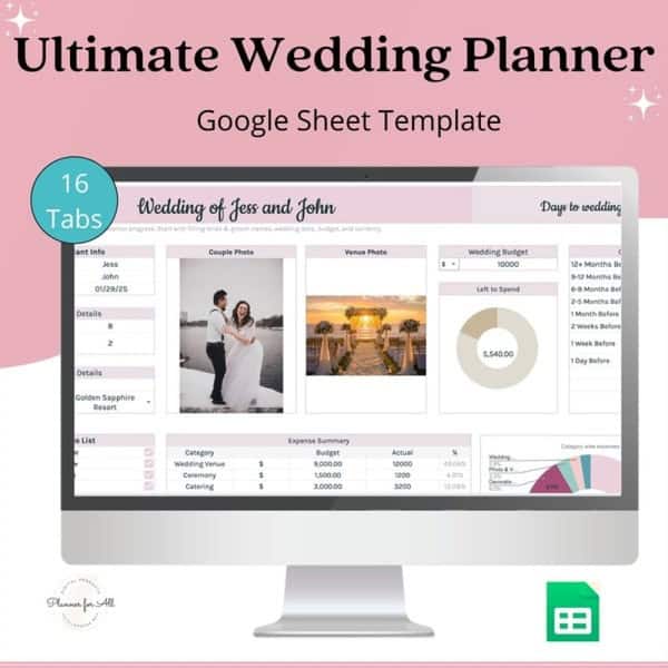 55+ Best Google Sheets Ideas to Sell on Etsy 4 wedding spreadsheet planner is one of the best google sheet to sell on etsy