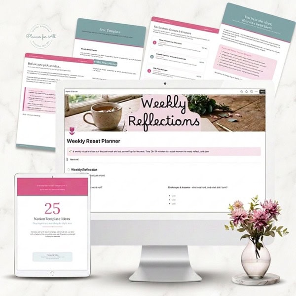 Free PLR Notion weekly Reset Planner