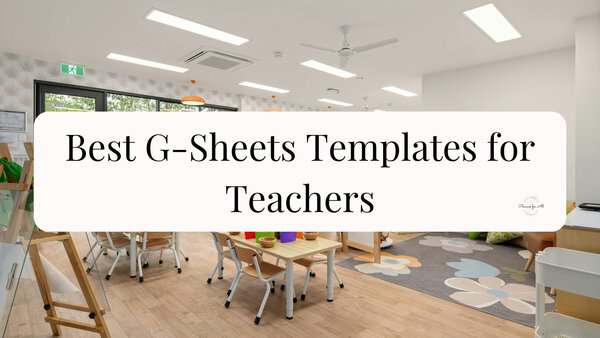 Bright modern classroom with tables and chairs, promoting teaching and learning, ideal for Google Sheets templates for teachers.
