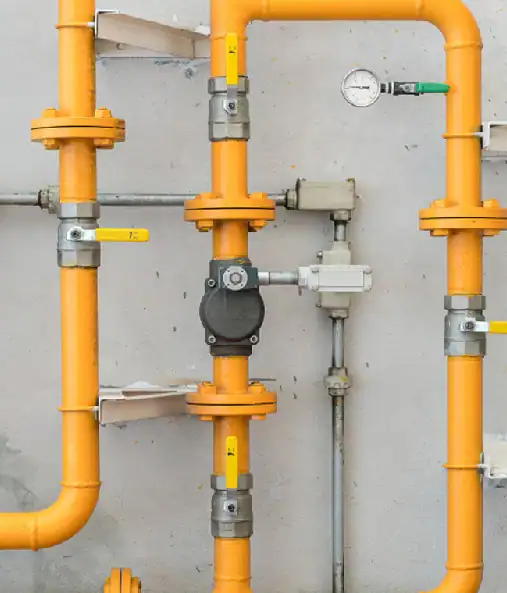 Orange-Gas-Pipe-System-Valves