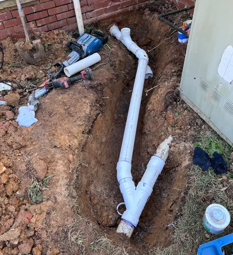PVC Pipe Trench Installation Work