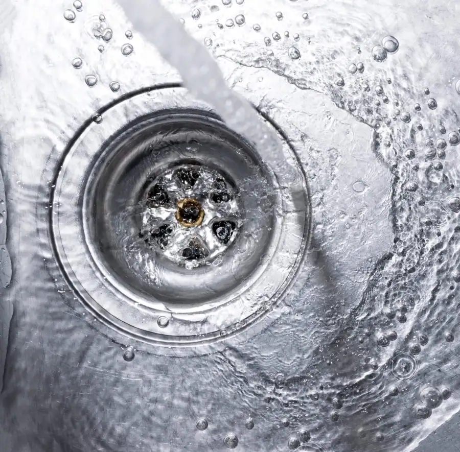 Stainless Steel Sink Drain Closeup