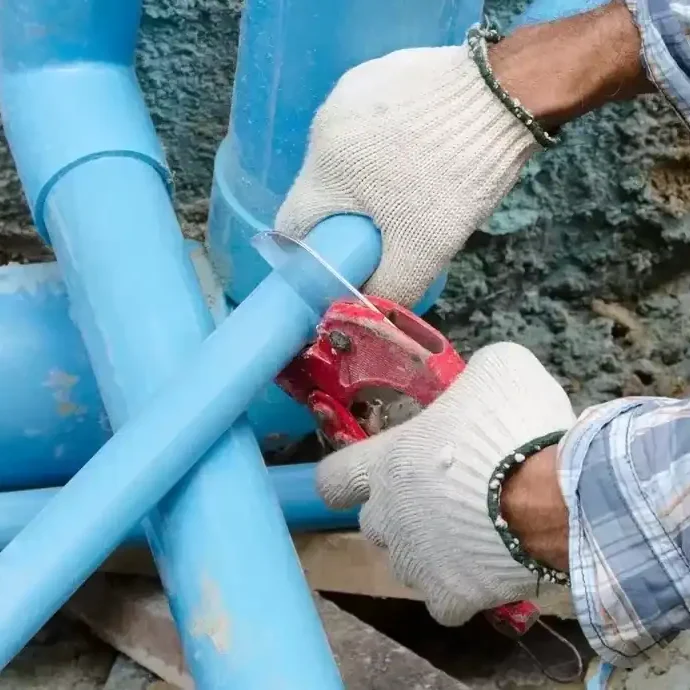PVC Pipe Cutting Repair Work