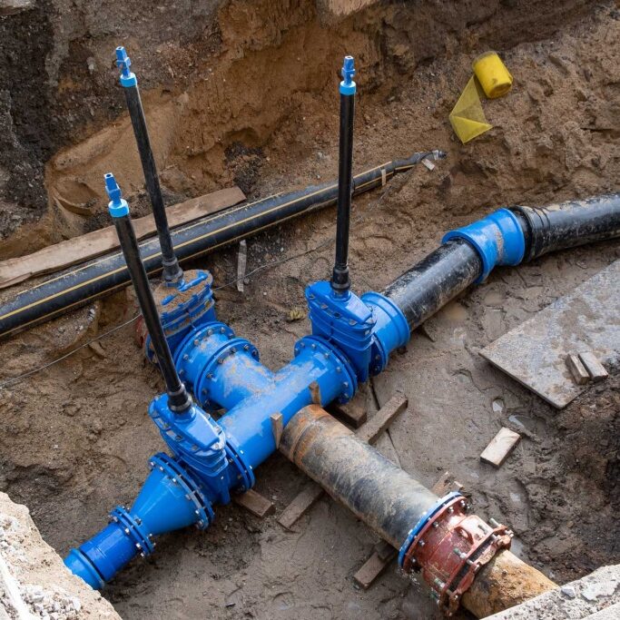 Underground Water Main Valve Installation
