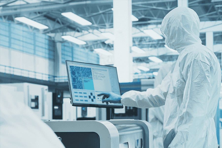 Cleanroom particle monitoring devices illustrating contamination control solutions.