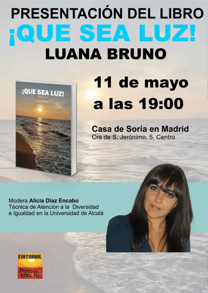 Sunset over the ocean promoting the poetry book "¡Que Sea Luz!" presentation event.