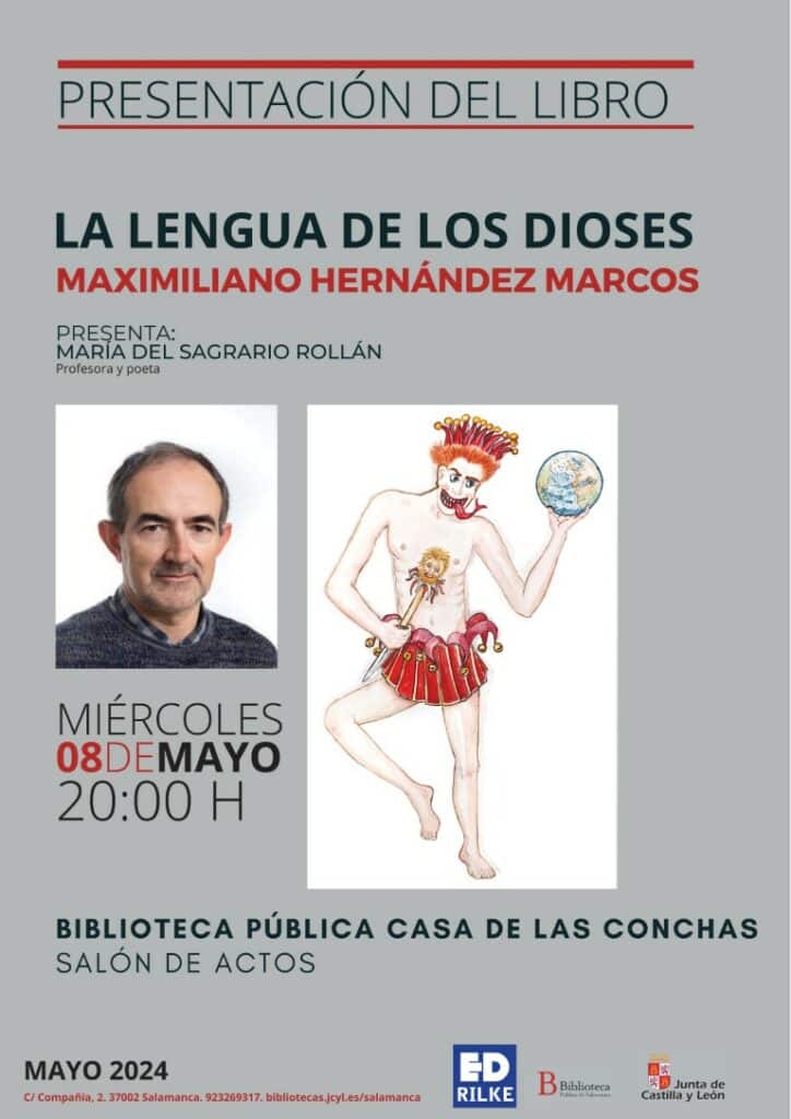 Poetry and literary event poster promoting poetry magazine Poesía eres tú and hosting a book presentation.