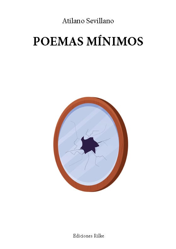 Broken mirror reflecting abstract shape, book cover design for poetry magazine "Poesía eres tú".