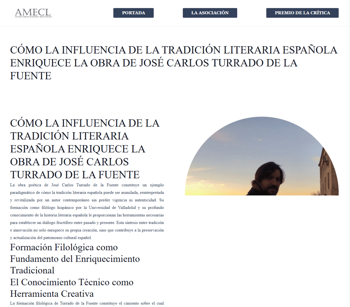 Spanish literary tradition, José Carlos Turrado, literary influence, Spanish poetry, cultural heritage.