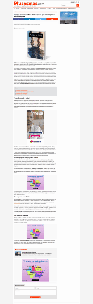 1. Poesía eres tú revista: análisis y reflexión sobre la poesía de Pepe Molina, en la revista Poesí­a eres tú.