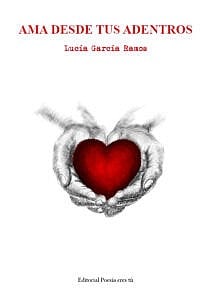 Heart held by hands, poetry, love, emotion, book cover.