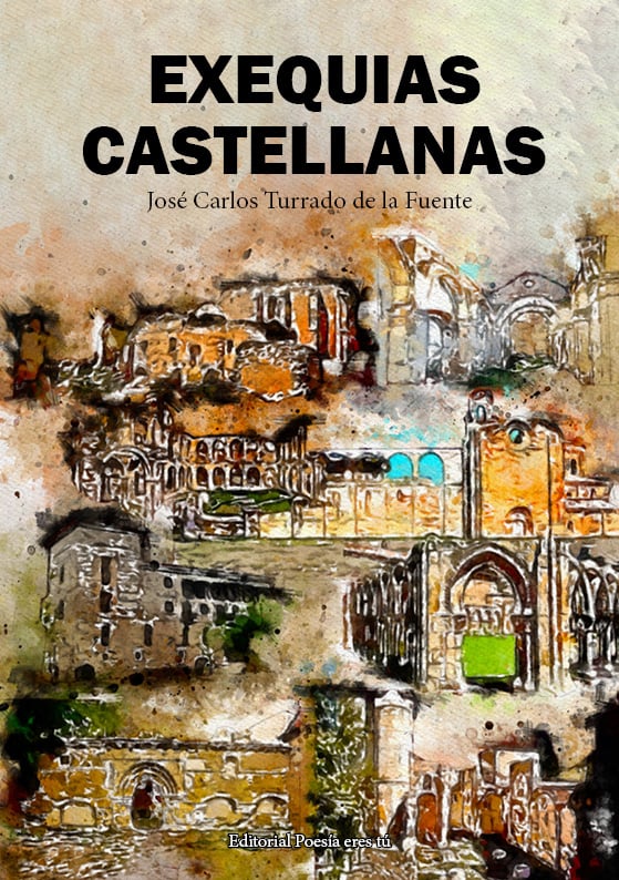 Ancient Roman ruins watercolor painting, historical architecture, Exequias Castellanas by José Carlos Turrado de la Fuente.