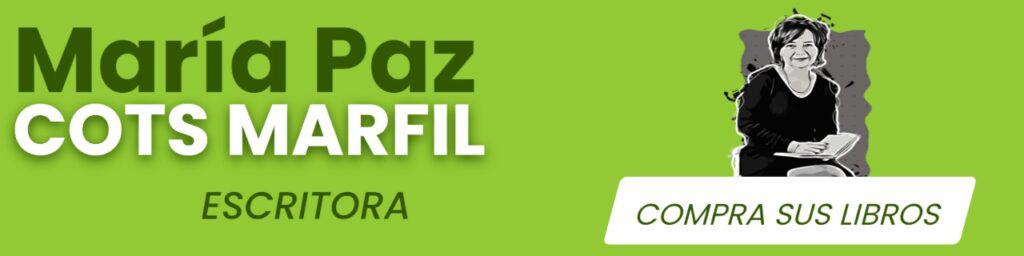 Poetry book cover highlighting María Paz Cots Marfil, Spanish poet and author.