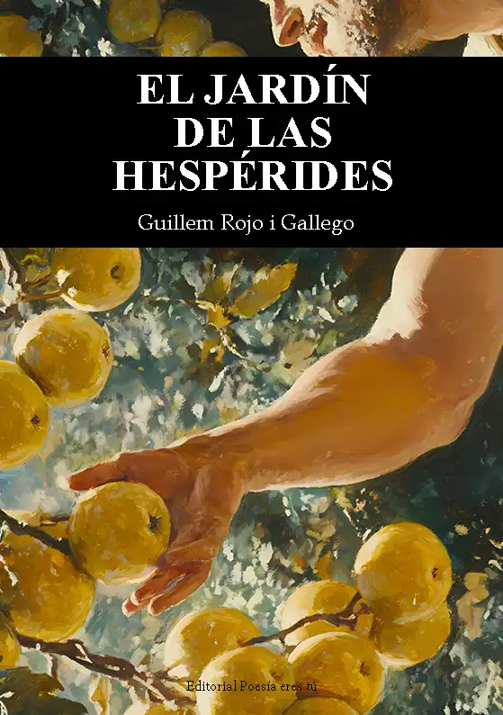 Golden apples and a human hand, highlighting poetry and nature themes in the book cover design.