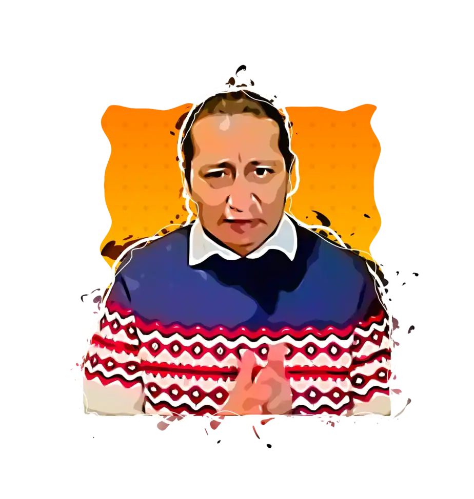 Colourful illustration of a woman with hands clasped, celebrating poetry and literary books.