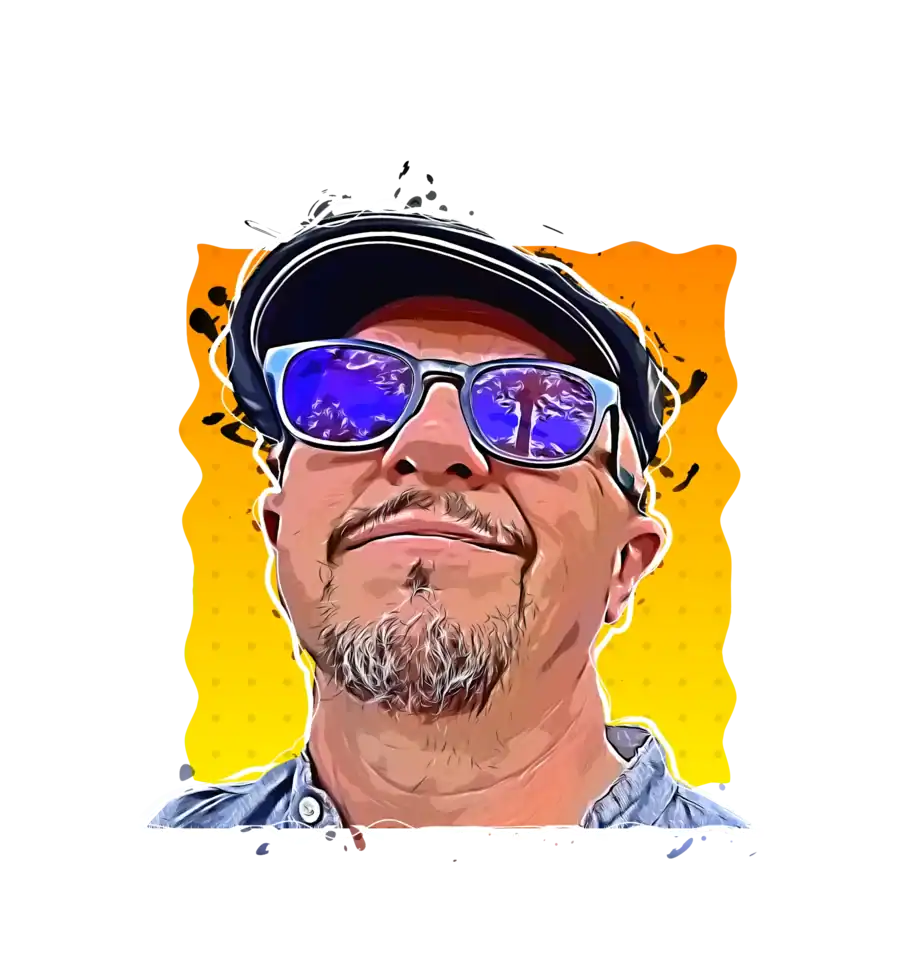 Vibrant author portrait for poetry publisher, representing poetic creativity and literary expression.