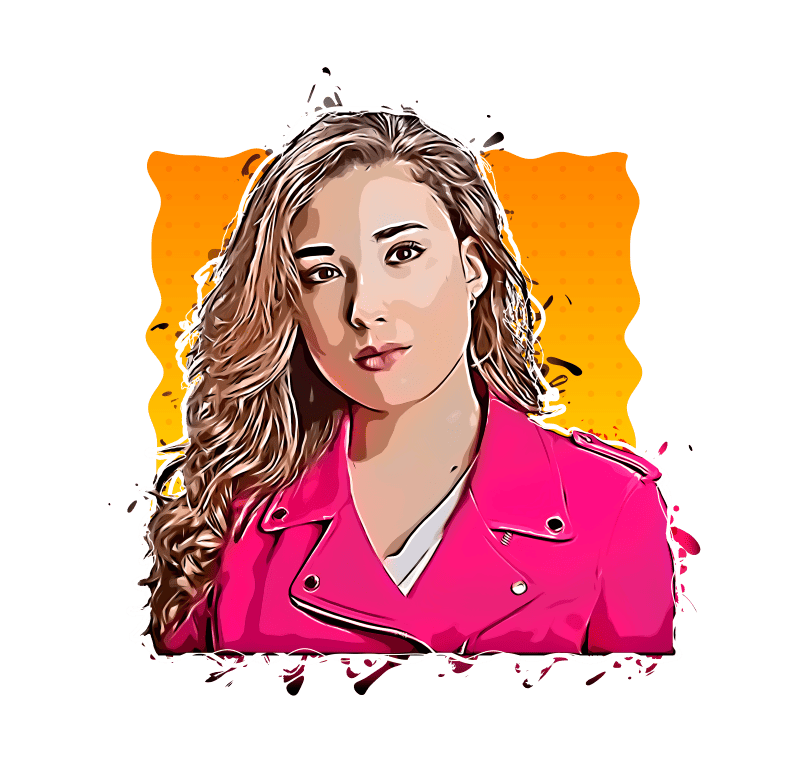 Inspirational woman in vibrant pink jacket promoting poetry books on Poesía eres tú publisher website.