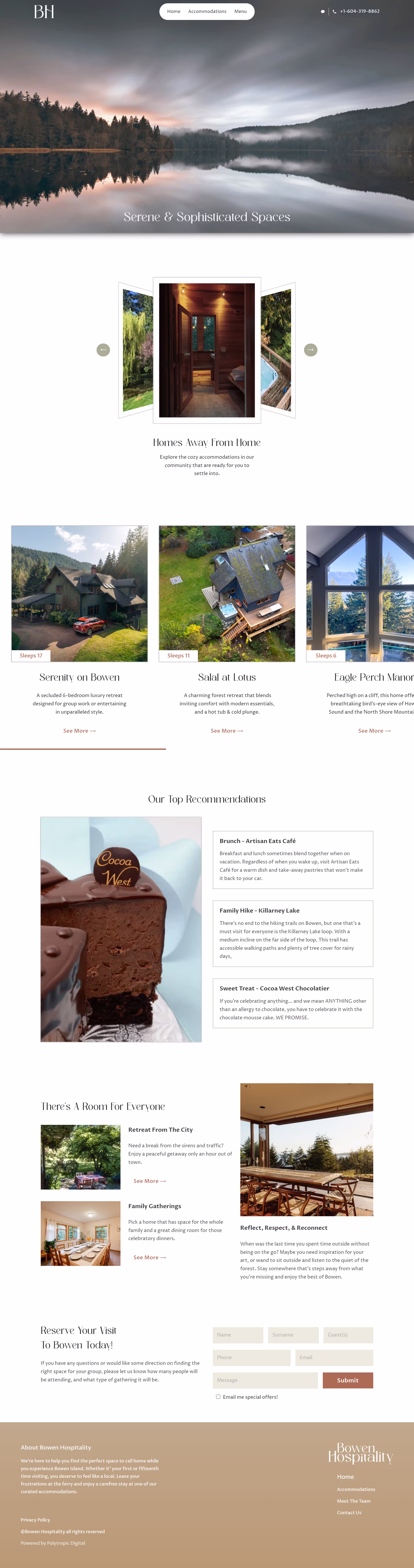 Bowen Hospitality Homepage Desktop Screenshot