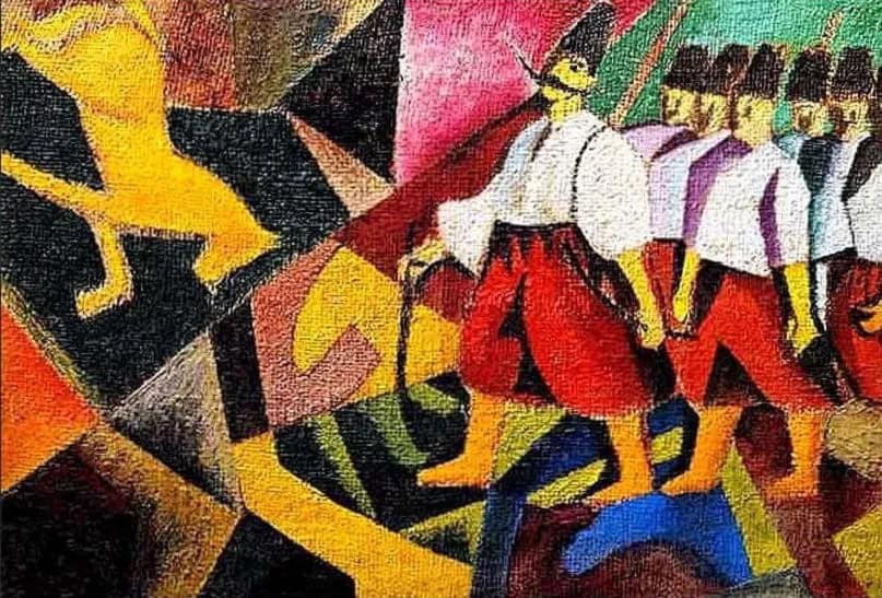 Український футуризм, яскравий живопис, революційний стиль, 20 століття.