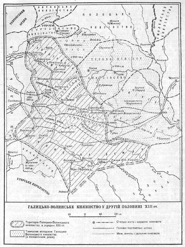 Історична карта Галицько-Волинського князівства XIII століття для історико-просвітнього проекту Порт.
