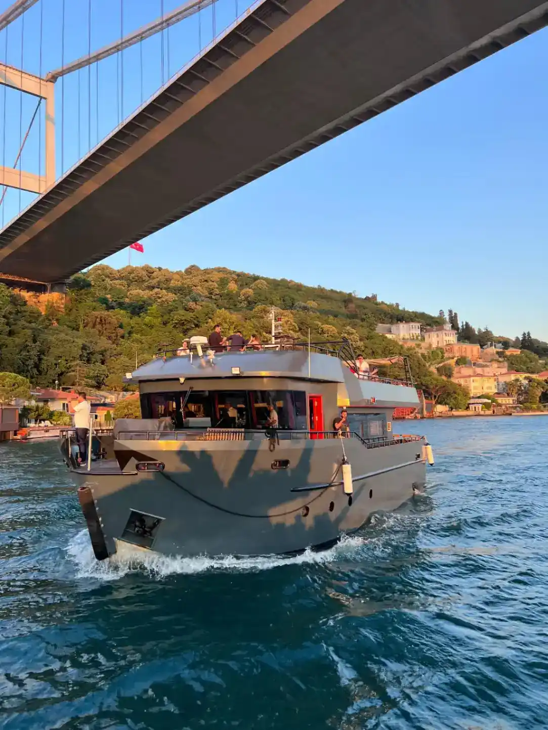 Motoryacht Exterior P102 22 meters 40 people capacity best yacht rental with Premionly in Istanbul