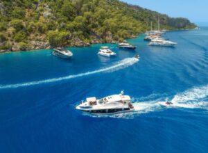 Luxury yachts available for rent in Fethiye's stunning coastline.