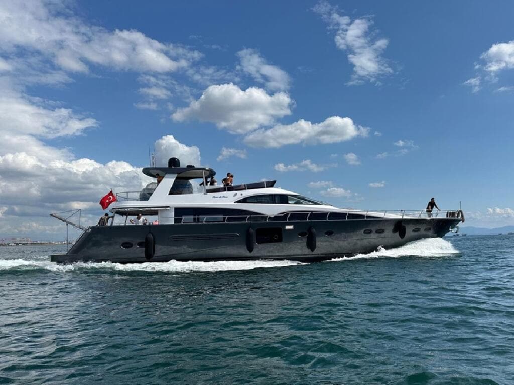 Elegant 24-meter motor yacht available for charter in Turkey's scenic waters.