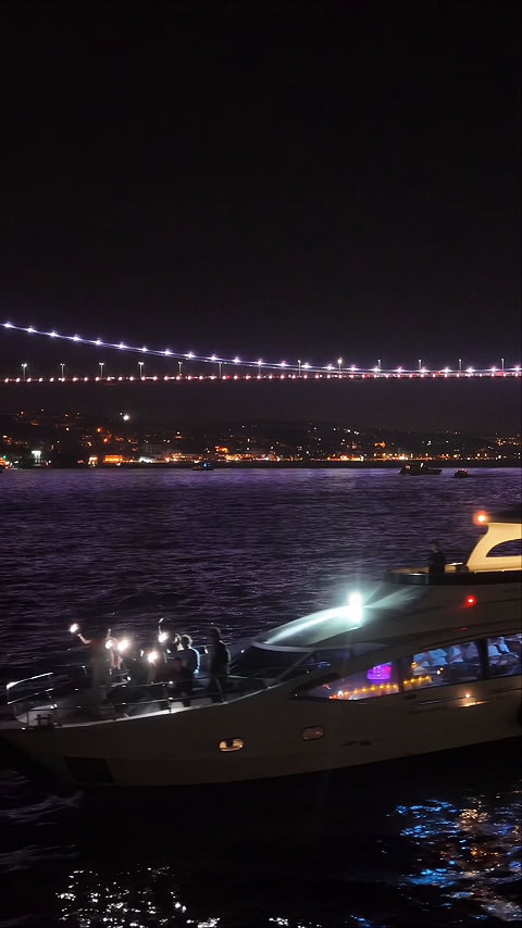 istanbul bosphorus yach charter premionly p120 night photo 2026
