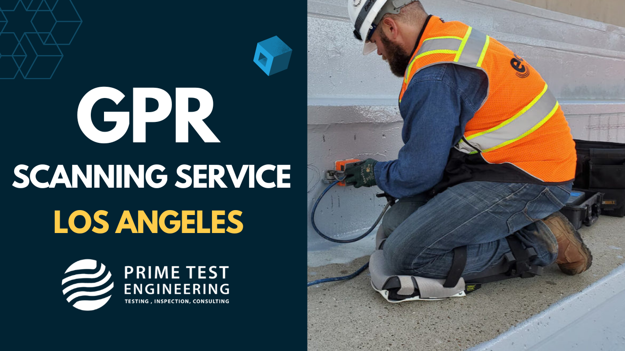 Technician performing GPR scanning service on a concrete floor in Los Angeles