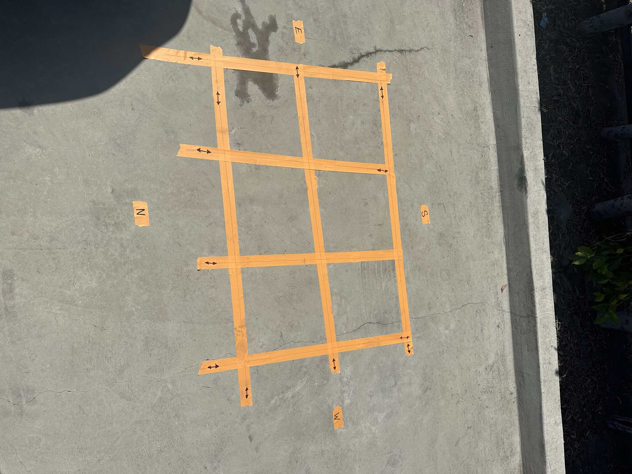 Field photograph documenting a GPR concrete scanning investigation.