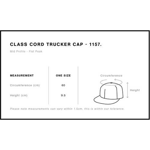 AS Colour Class Cord Trucker Cap | 1157 - Image 2