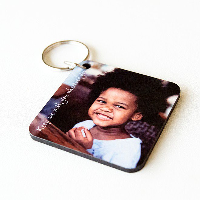 custom personalised Square Photo Keyrings