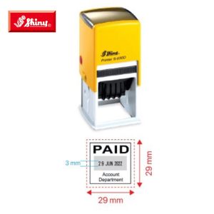 Shiny 32x32mm Self-Inking Rubber Stamp