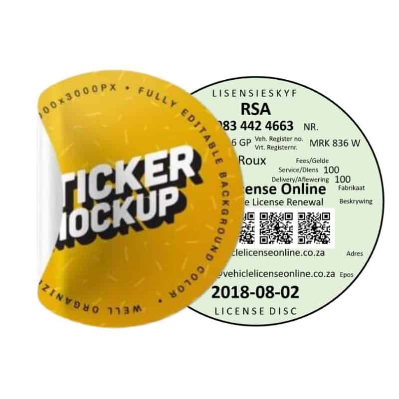 License Disk Sticker Printing Johannesburg
