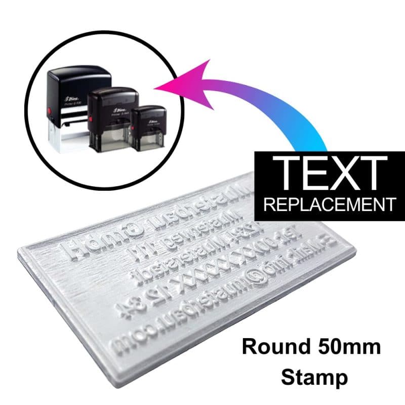 Round 50mm Custom Stamp - Text Replace