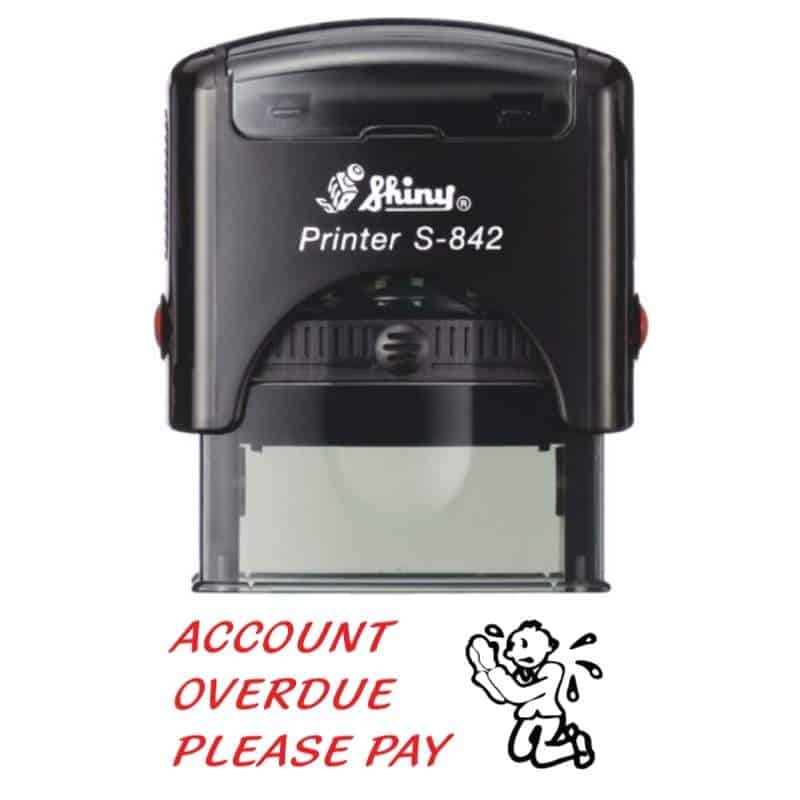 Shiny 38x14mm Stock Stamp - Account Overdue Please Pay